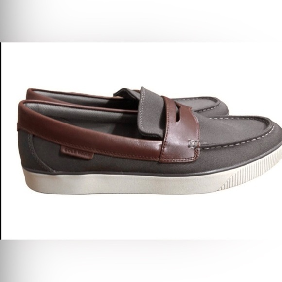 Cole haan men’s grey‎ & brown nantucket penny loafers new size 10.5 brand new main image 9